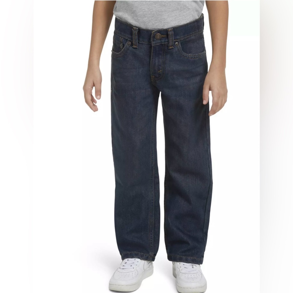 Levi’s boys size 14 regular 505 dark wash denim jeans has adjustable waistband